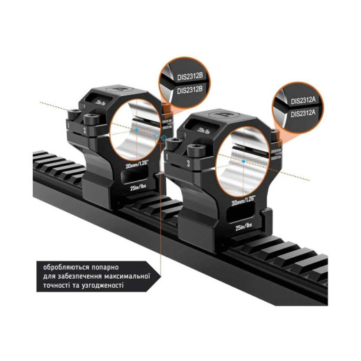 Кольца Discovery 6061 For Picatinny 35mm 1.26in DGPR2-35-1.26-61 (M240609)