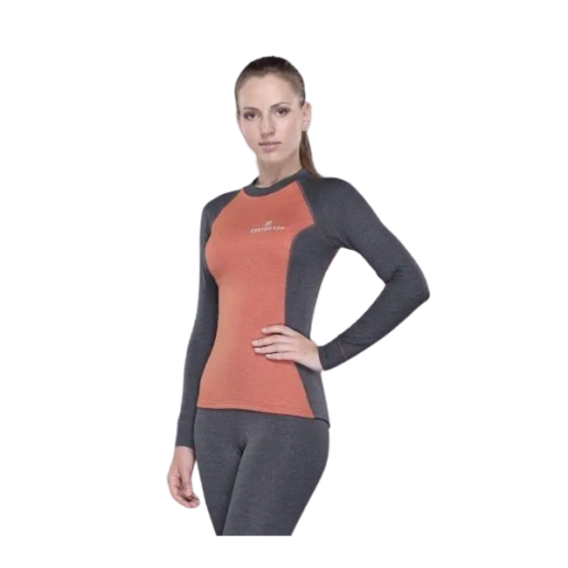 Футболка Tramp Outdoor Tracking Lady с длинным рукавом женская S серый/оранжевый