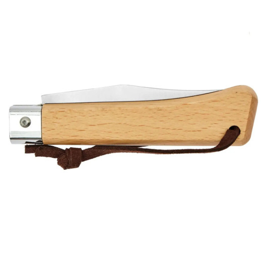 Нож Main Knives Workers line, beech wood handle, clip point blade and PU loop light brown