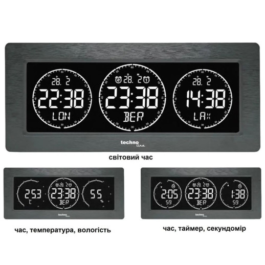 Часы настольные Technoline WT458 Black (WT458)