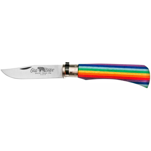 Нож Old Bear Rainbow M, 420 steel, wood handle, rainbow