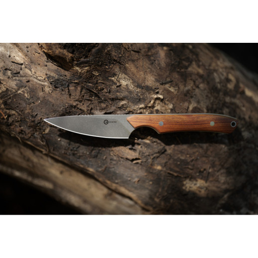 Нож фиксированный карманный Civivi High Grass Field Knife (7,4 см) 14C28N / Wood дерево с чехлом