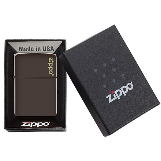 Зажигалка Zippo Reg Brown Matte Logo (49180ZL)