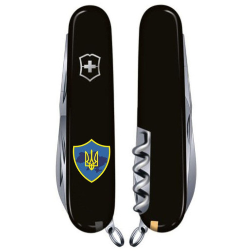 Складной нож Victorinox HUNTSMAN UKRAINE Трезубец на щите 1.3713.3_T1080u