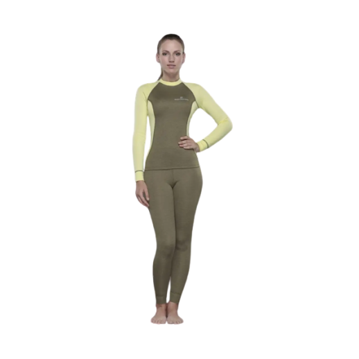 Футболка Tramp Outdoor Tracking Lady с длинным рукавом женская XS зелёный/желтый