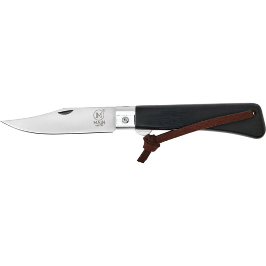 Нож Main Knives Workers line, black pressed wood handle, clip point blade and PU black