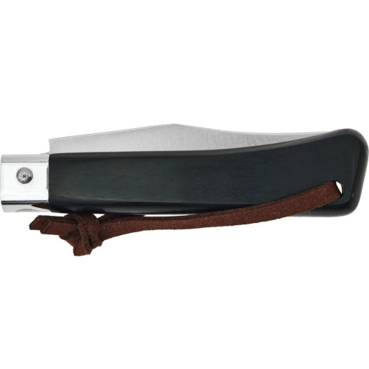 Нож Main Knives Workers line, black pressed wood handle, clip point blade and PU black