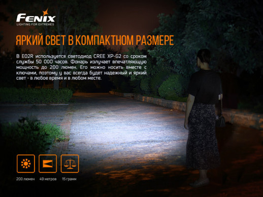 Фонарь ручной Fenix E02R бронзовый (поврежденная упаковка/без упаковки)