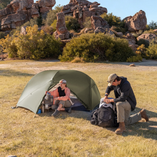 Палатка сверхлегкая одноместная Naturehike Mongar Hiking Tent Pro CNK2550WS037, 20D, зеленый