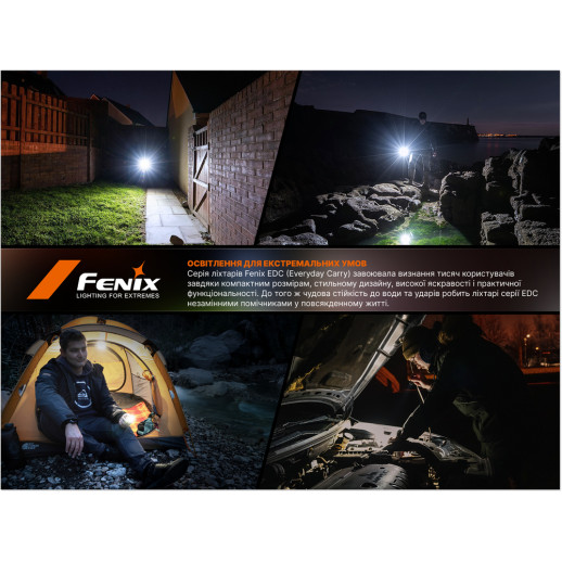 Фонарь Fenix E08R UE, черный