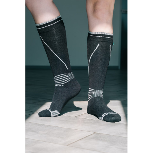 Водонепроницаемые носки Dexshell Longlite Socks 2.0, серые полоски, размер XL (47-49)