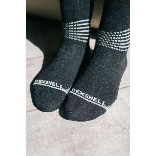 Водонепроницаемые носки Dexshell Longlite Socks 2.0, серые полоски, размер XL (47-49)