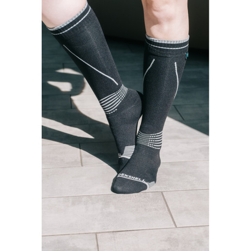 Водонепроницаемые носки Dexshell Longlite Socks 2.0, серые полоски, размер XL (47-49)