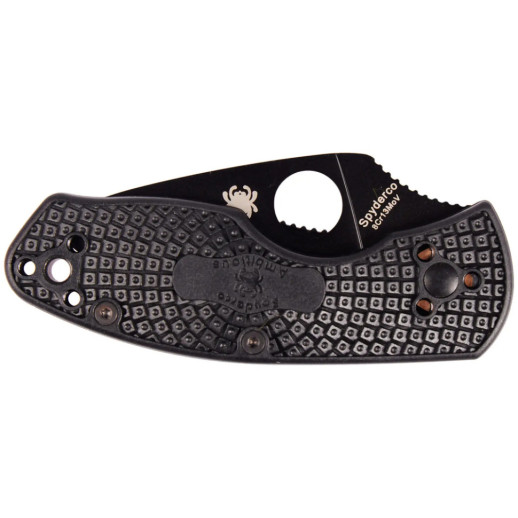 Нож Spyderco Ambitious Lightweight Black Blade, 8Cr13MoV, FRN black