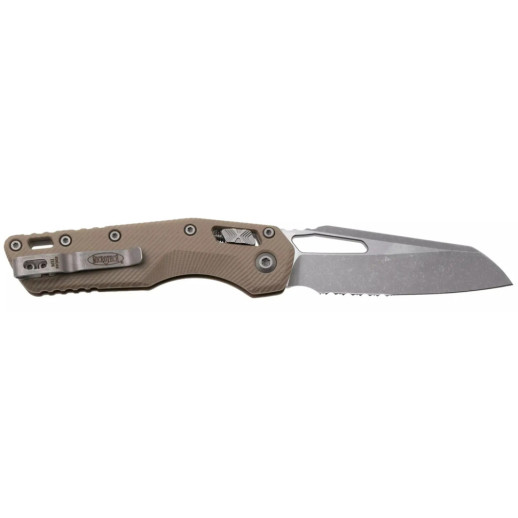 Нож Microtech MSI S/E Fluted G-10 Apocalyptic Partial Serrated tan