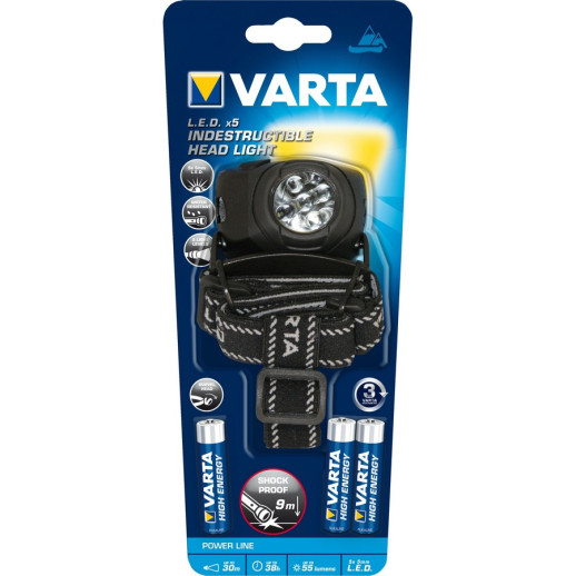 Налобный фонарь Varta Indestructible Head Light LED x5 3AAA