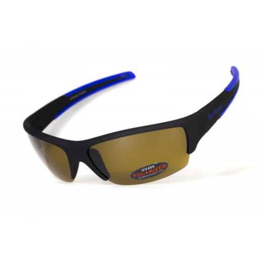 Очки поляризационные BluWater Daytona-2 Polarized (brown), коричневые в черно-синей оправе