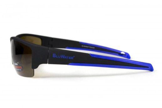 Очки поляризационные BluWater Daytona-2 Polarized (brown), коричневые в черно-синей оправе