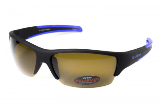 Очки поляризационные BluWater Daytona-2 Polarized (brown), коричневые в черно-синей оправе