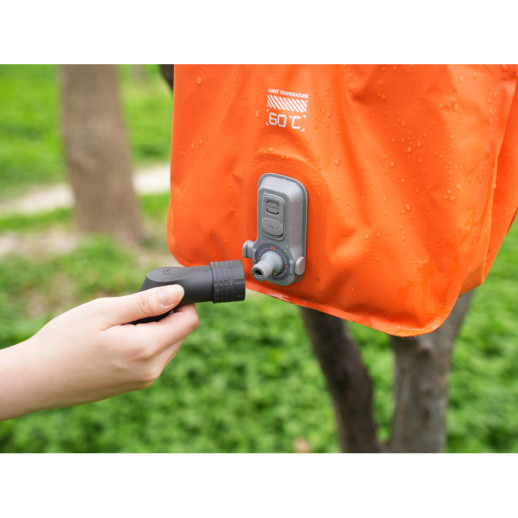 Контейнер для воды с насосом и душевой лейкой Flextail Tiny Shower Bag, 20л, оранжевый