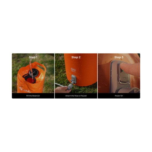 Контейнер для воды с насосом и душевой лейкой Flextail Tiny Shower Bag, 20л, оранжевый