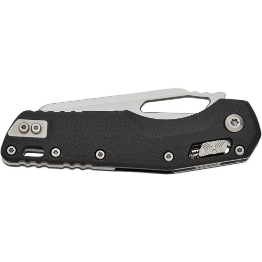 Нож Microtech MSI S/E Stonewash Fluted G-10 Black, серрейтор black