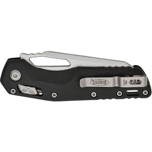 Нож Microtech MSI S/E Stonewash Fluted G-10 Black, серрейтор black