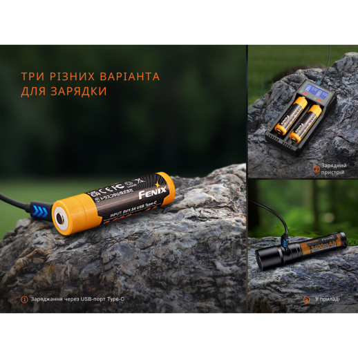 Аккумулятор 18650 Fenix (3400 mAh) Type-C V3.0