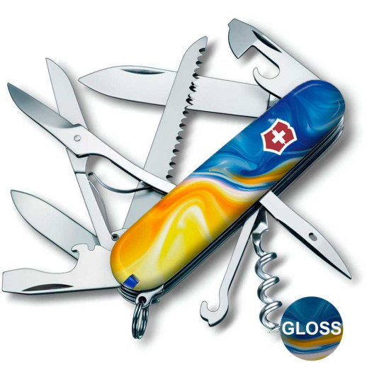 Складной нож Victorinox HUNTSMAN UKRAINE Желто-синие краски