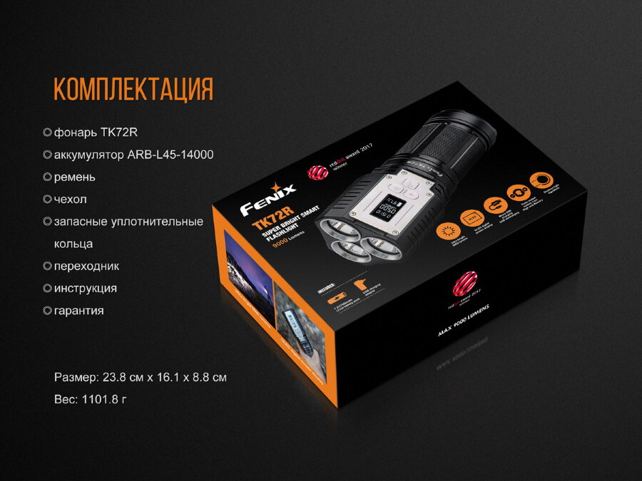 Фонарь Fenix TK72R (Cree XHP70, 9000 люмен) 41243