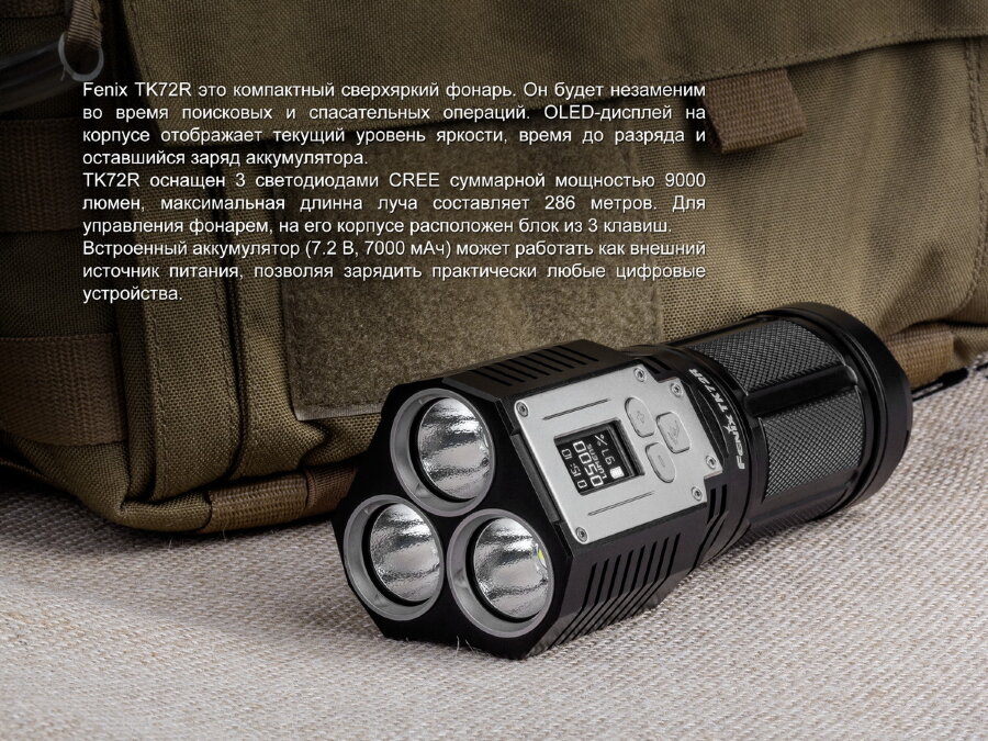 Фонарь Fenix TK72R (Cree XHP70, 9000 люмен) 48579