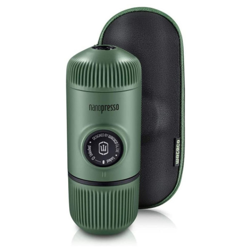 Портативная эспрессо-кофеварка Wacaco Nanopresso зеленая с чехлом