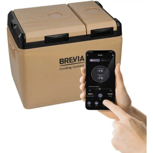 Портативный холодильник BREVIA 39L, двухкамерный (23400)