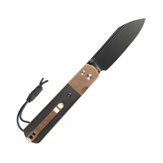 Нож Artisan Holm, AR-RPM9, Rose Gold PVD Steel+Ebony Inlay