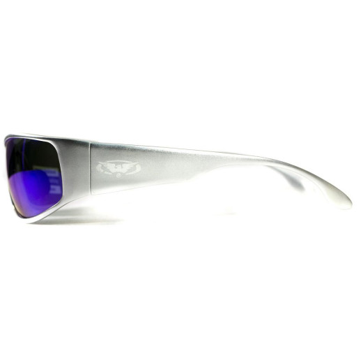 Очки Global Vision Bad-ASS1 Silver (G-Tech blue) зеркальные синие в металлической оправе