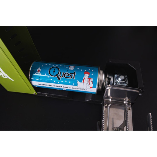 Газовая горелка BRS-99 + Газовый баллон цанговый бутановый Quest, 220гр