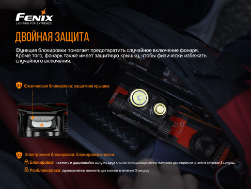 Налобный фонарь Fenix HM65R-T с аккумулятором Fenix 3500mAh + мультитул Ganzo G2019