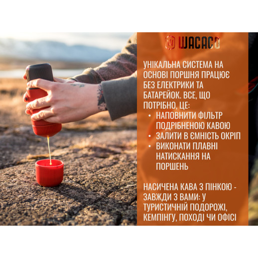 Портативная эспрессо-кофеварка Wacaco Nanopresso красная с чехлом