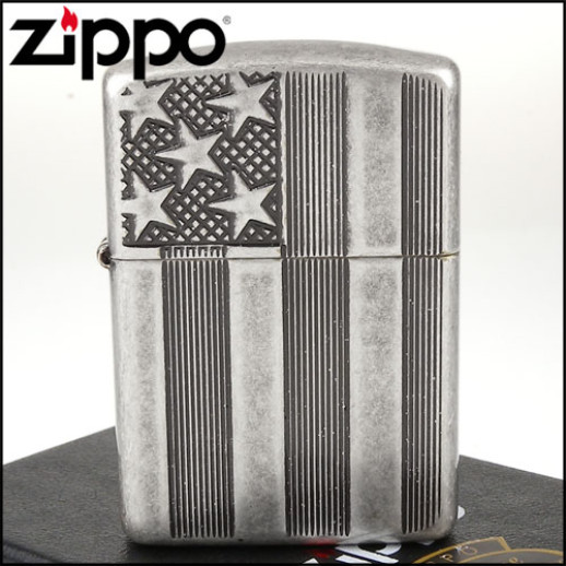 Зажигалка Zippo 28973 U.S. Flag Armor Antq Slvr Plate 28974