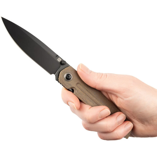 Нож Artisan Sirius Black Blade, S35VN Steel, Micarta od green