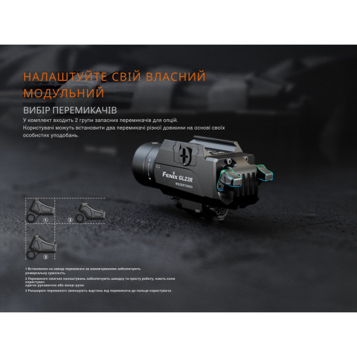 Фонарь к пистолету Fenix ​​GL23R с лазерным прицелом
