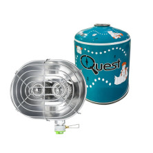 Газовый обогреватель BRS-H22 + Газовый баллон резьбовой бутановый Quest, 450гр