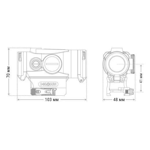 Прицел коллиматорный Holosun HE530G-RD точка 2 MOA + круг 65 МОА