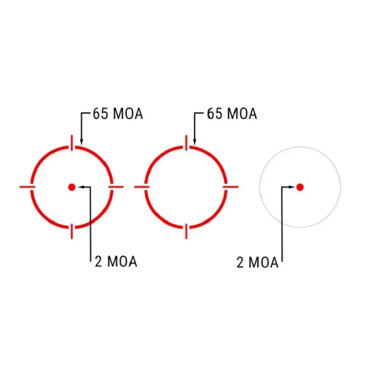Прицел коллиматорный Holosun HE530G-RD точка 2 MOA + круг 65 МОА