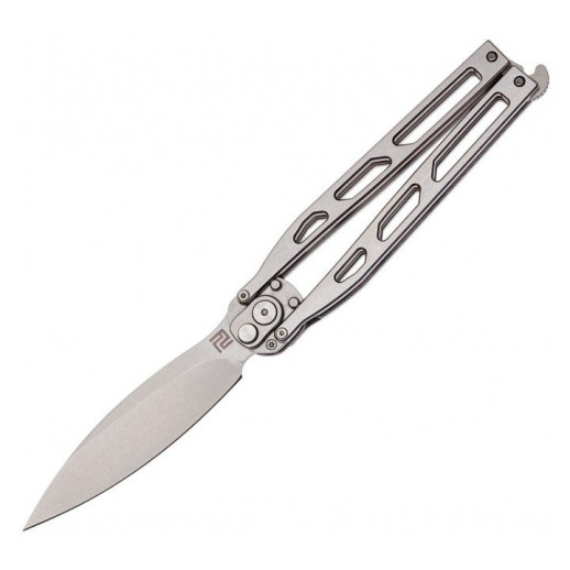 Нож Artisan Kinetic Balisong Small, D2, Steel silver