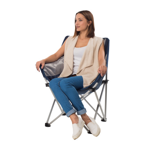 Складное кресло Vitan Ракушка d19 мм (серо-синий)