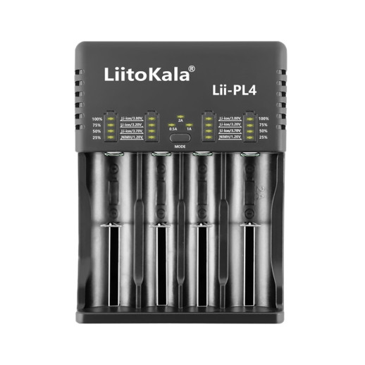 Зарядное устройство Liitokala Lii-PL4, 4 канала, Ni-Mh/Li-ion/LiFePO4, 220V/12V, LED, Box