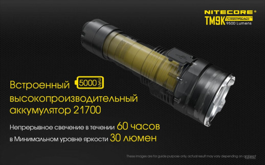 Тактический фонарь Nitecore TM9K, 9500 лм.