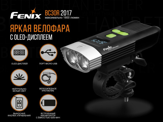 Велофара Fenix BC30R 2017 (Витринный образец полная комплектация)