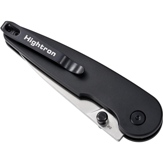 Нож Hightron Birdidi, D2, алюминий, черный, сатиновый клинок